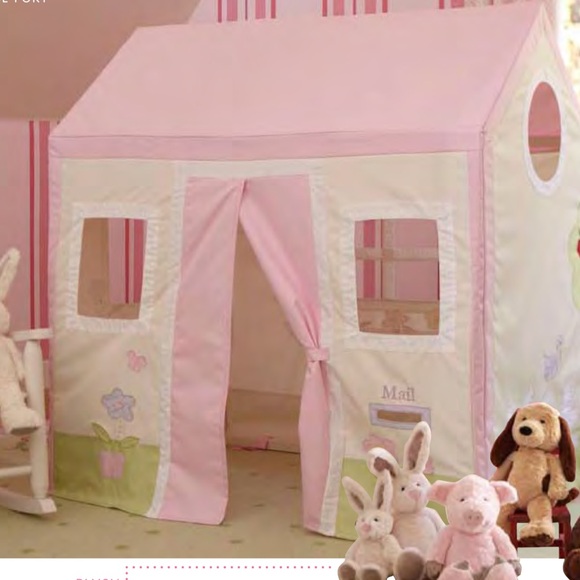 Pottery Barn Kids Adorable Cottage Playhouse a fort wooden frame cloth playhouse
